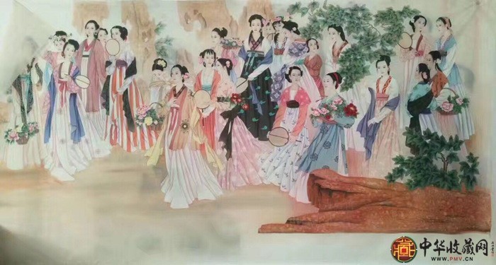 王朋   八尺橫幅作品 《貴妃出浴》